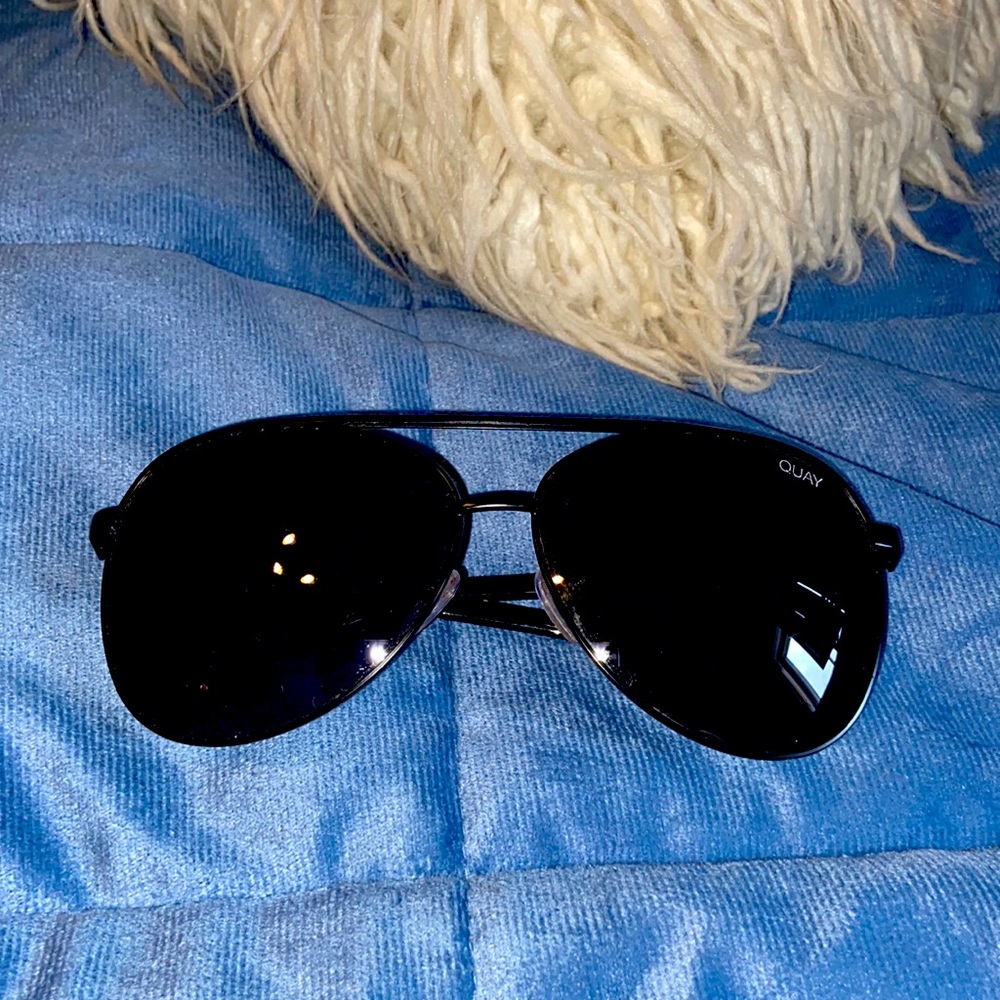 Quay Australia Black Aviator Sunglasses